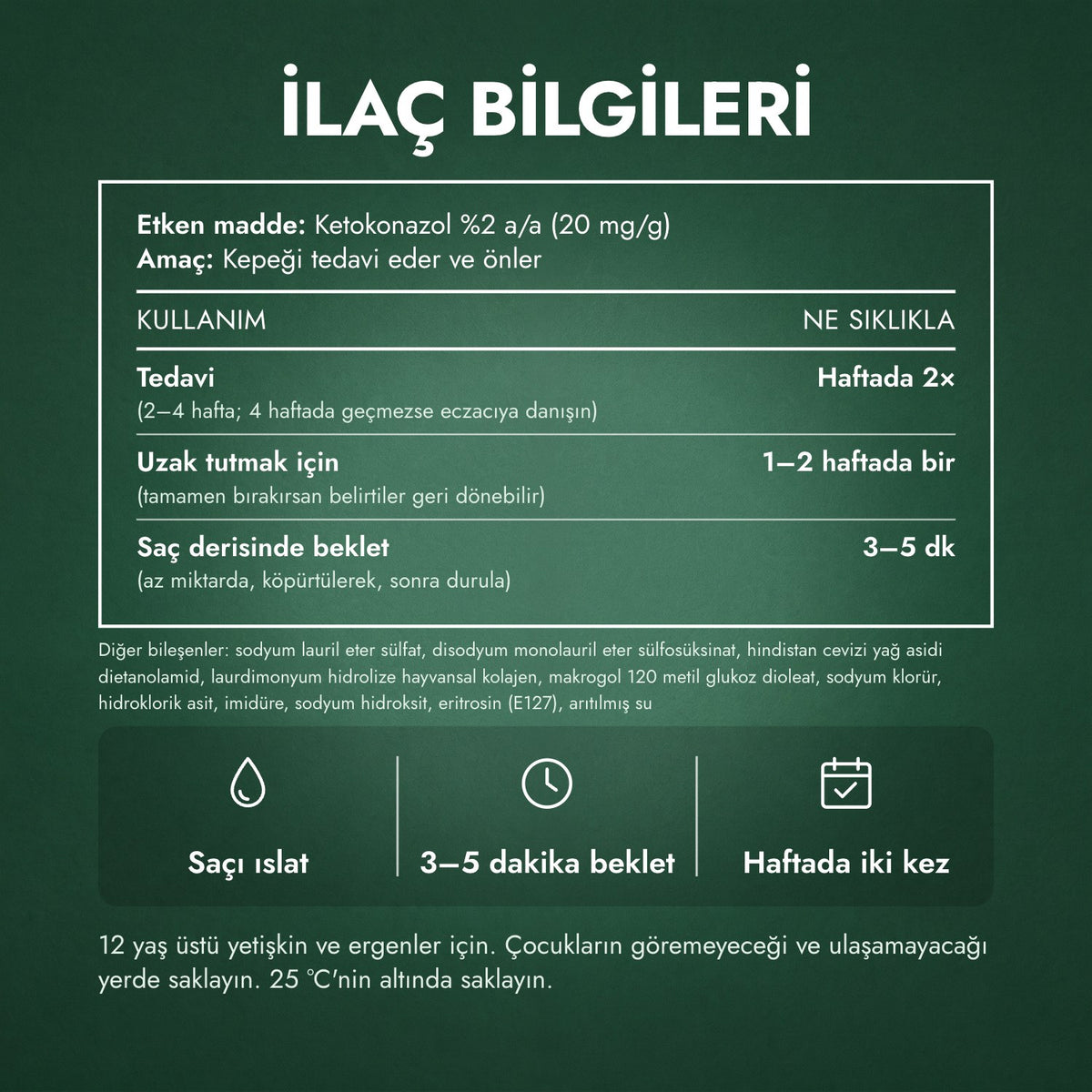 İlaç bilgileri: Nizoral kepek tedavi şampuanı %2 a/a