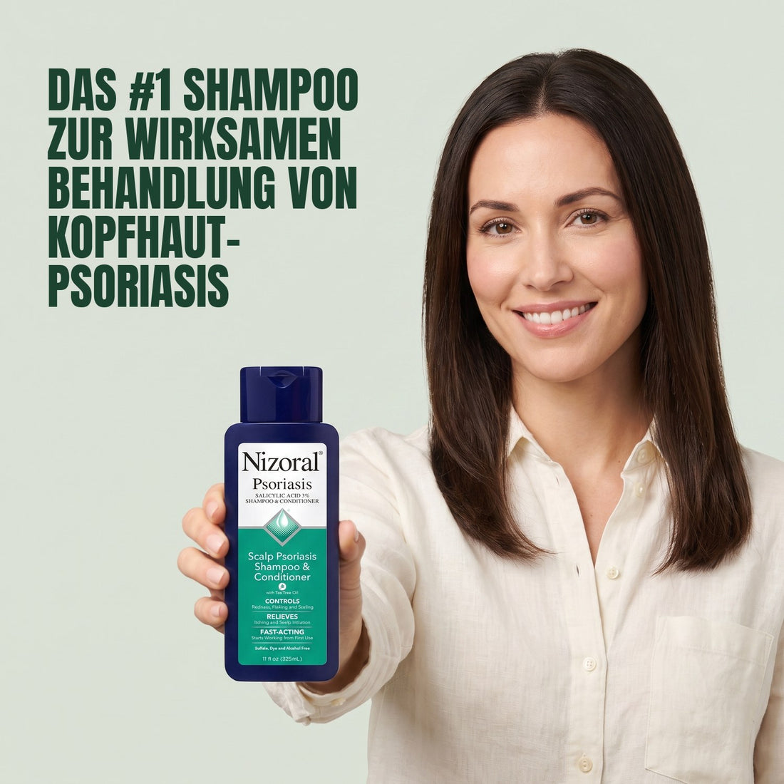 Nizoral Shampoo und Spülung bei Psoriasis der Kopfhaut, 3% Salicylsäure, 325 ml