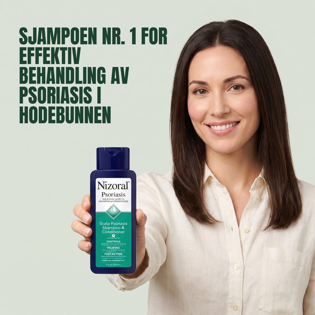 Nizoral sjampo og balsam mot hodebunnspsoriasis, 3 % salisylsyre, 325 ml