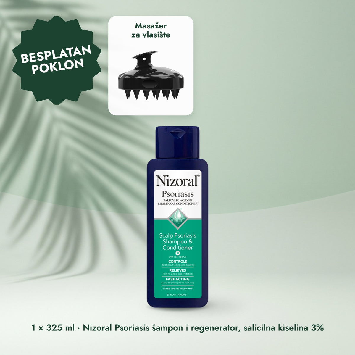 1 × 325 ml · Nizoral Psoriasis šampon i regenerator, salicilna kiselina 3%: Masažer za vlasište
