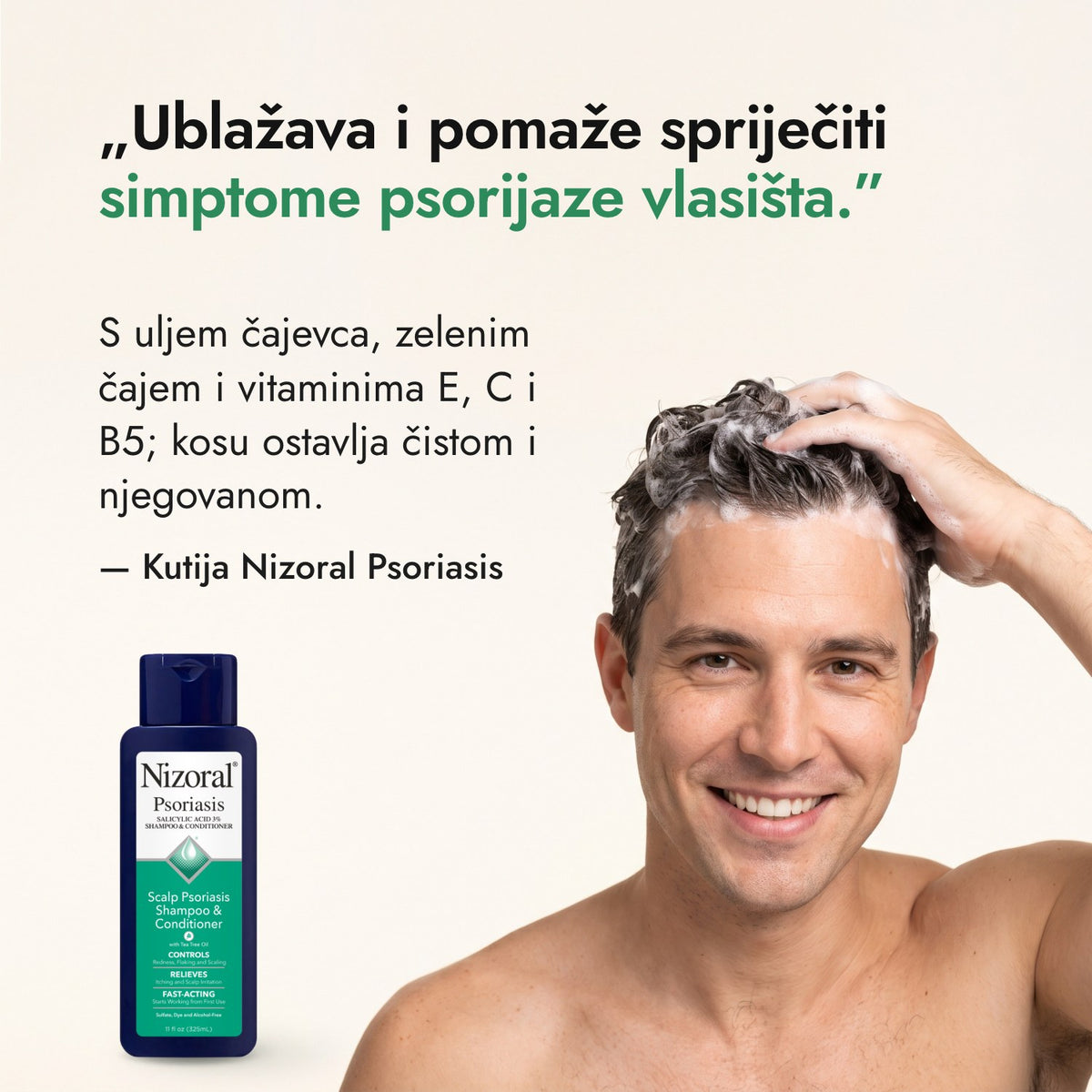 Ublažava i pomaže spriječiti simptome psorijaze vlasišta. — Kutija Nizoral Psoriasis