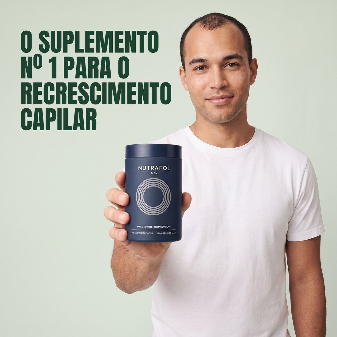 Nutrafol para Homens — 3 potes de 120 cápsulas, suprimento para 3 meses