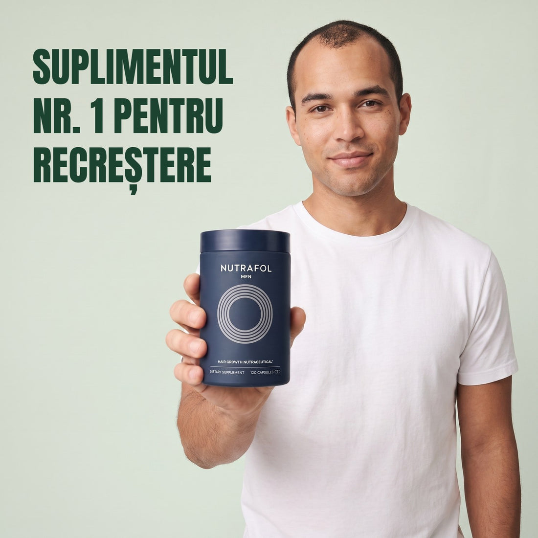 Nutrafol pentru bărbați — 3 borcane a 120 capsule, rezervă pentru 3 luni