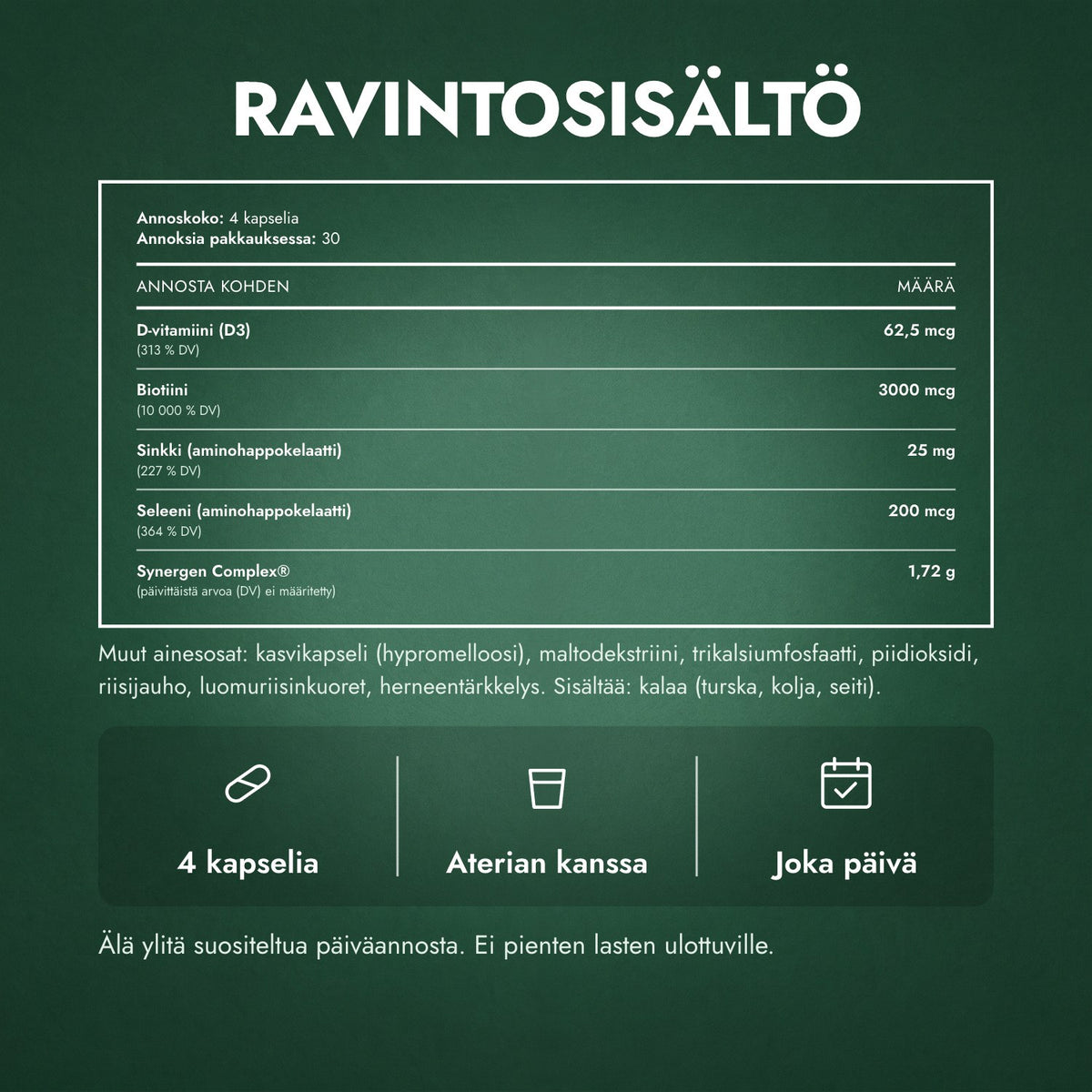 Ravintosisältö: Nutrafol Men