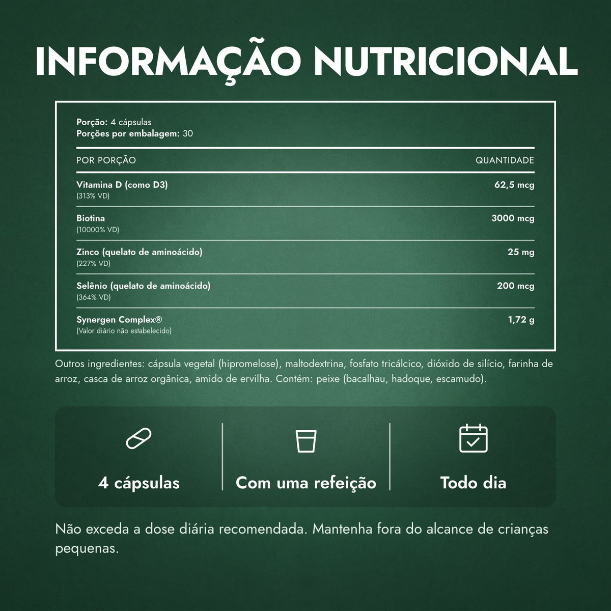 Informação nutricional: Nutrafol Men