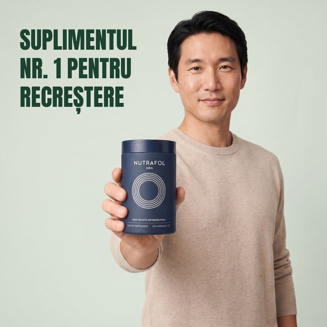 Nutrafol pentru bărbați — 4 borcane a 120 capsule, rezervă pentru 4 luni