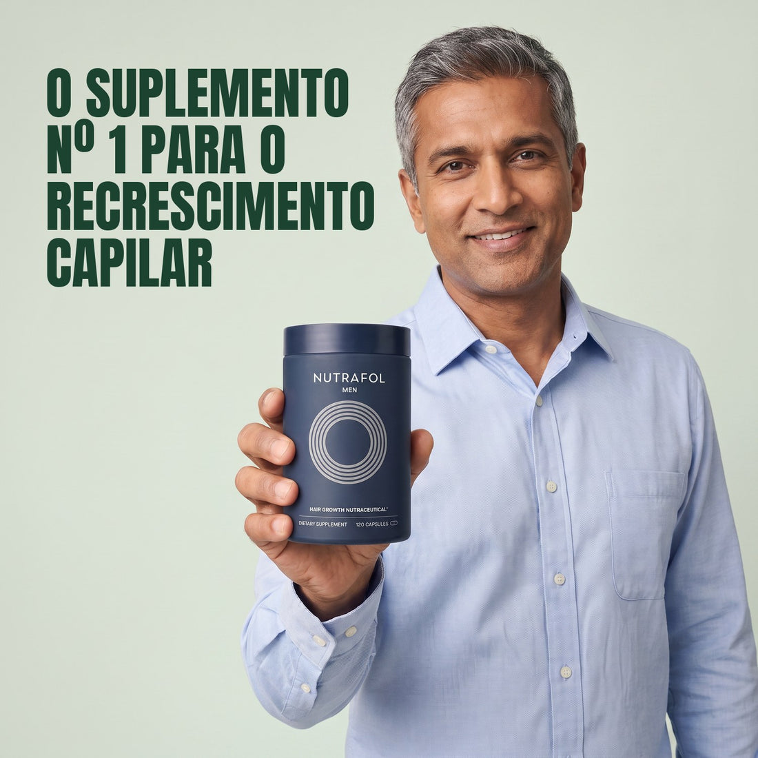 Nutrafol para Homens — 5 potes de 120 cápsulas, suprimento para 5 meses
