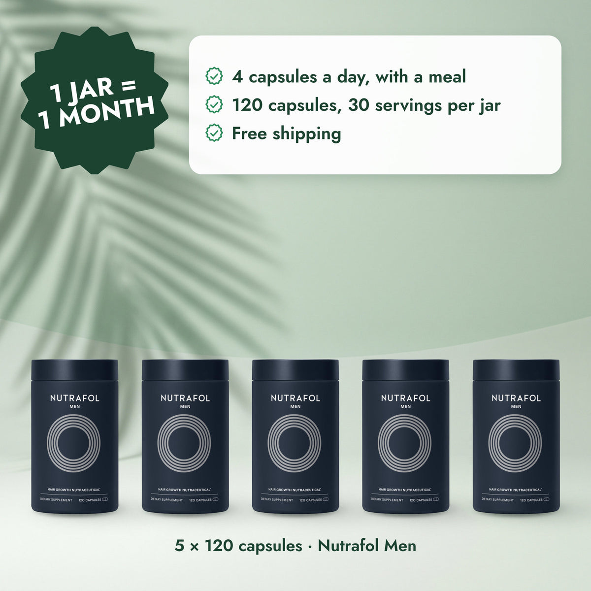 Nutrafol Men: Nutrafol for Men (600 Capsules) - 5 Month Supply