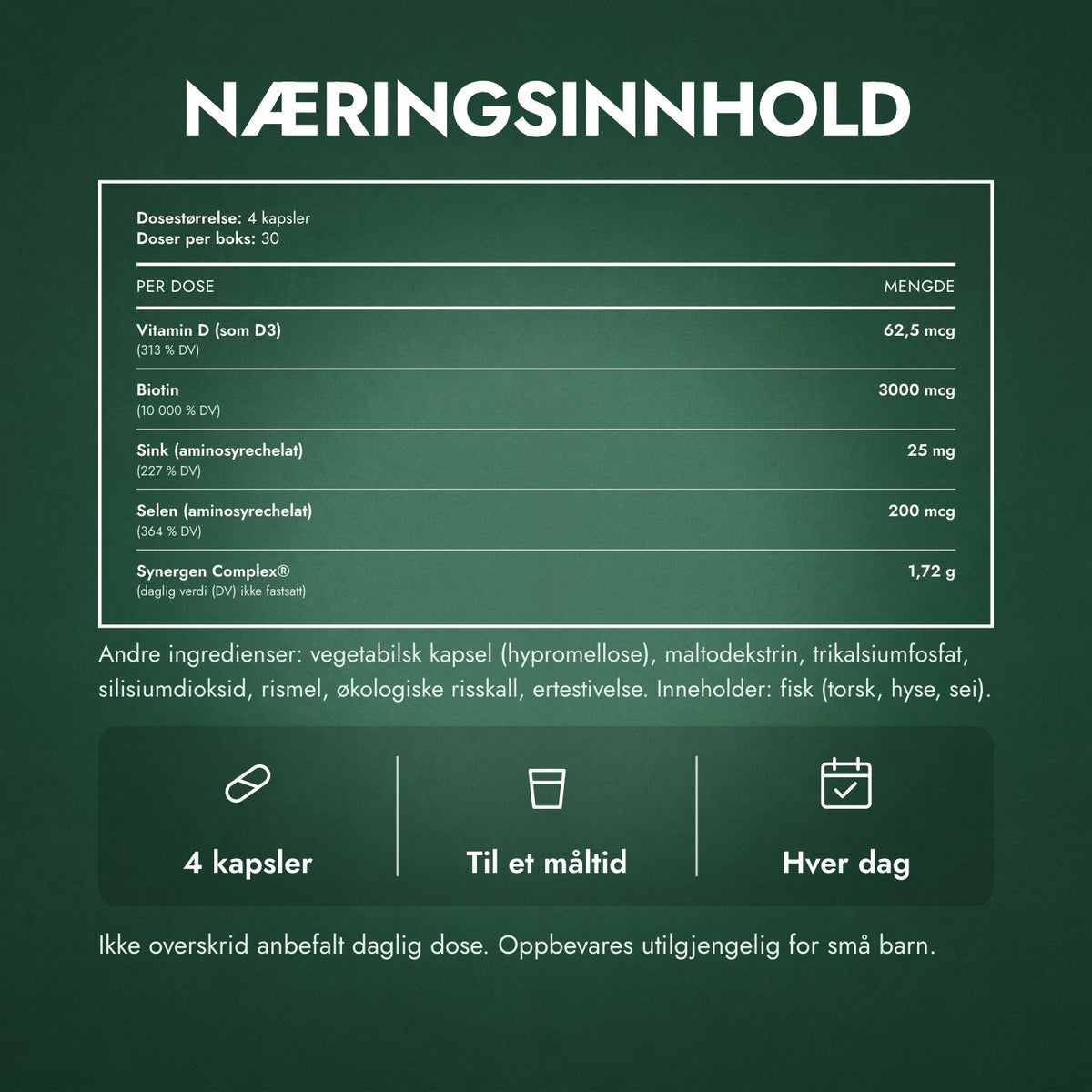 Næringsinnhold: Nutrafol Men