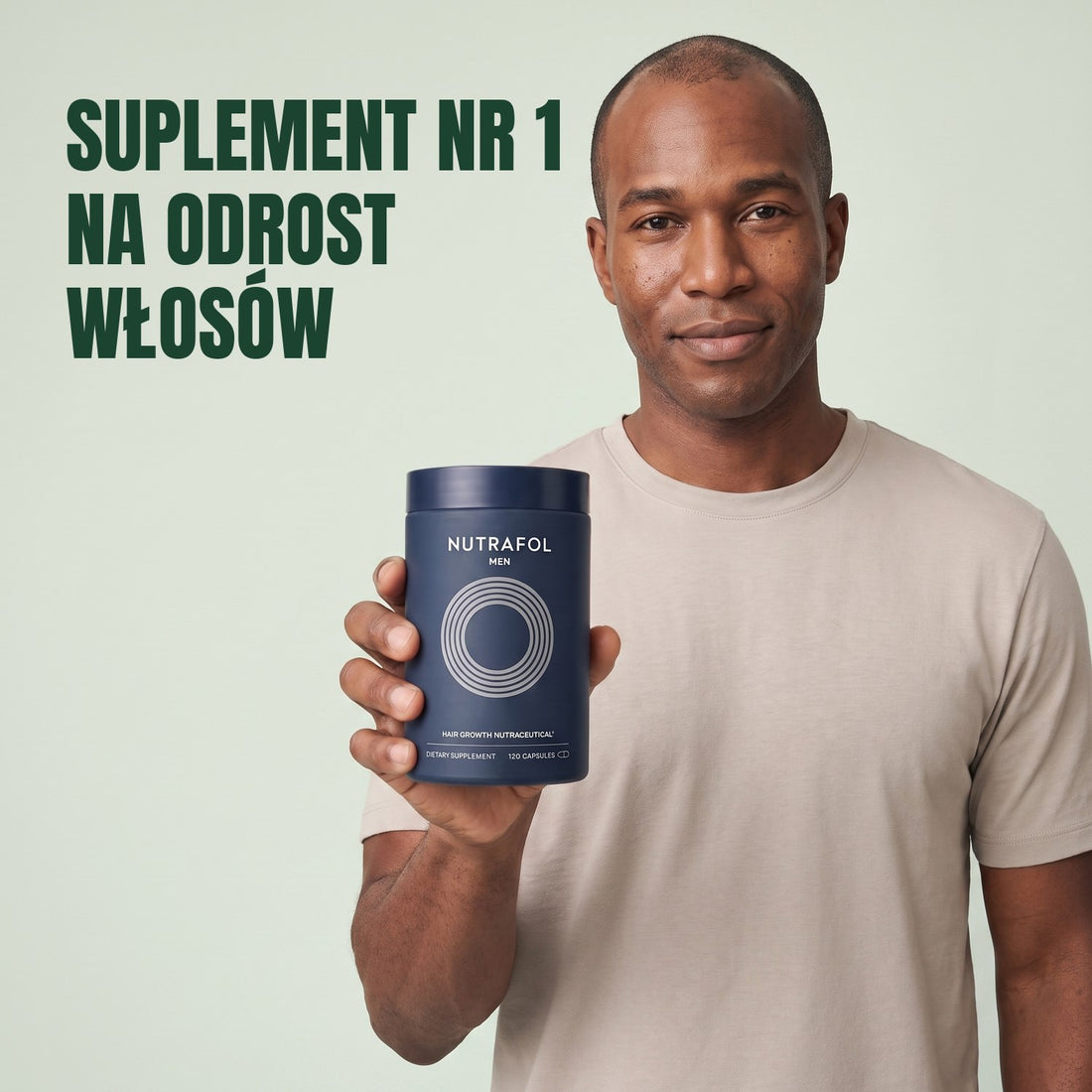 Nutrafol dla mężczyzn — 6 słoików po 120 kapsułek, zapas na 6 miesięcy