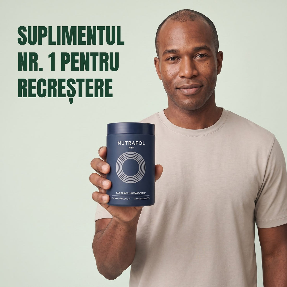 Nutrafol pentru bărbați — 6 borcane a 120 capsule, rezervă pentru 6 luni