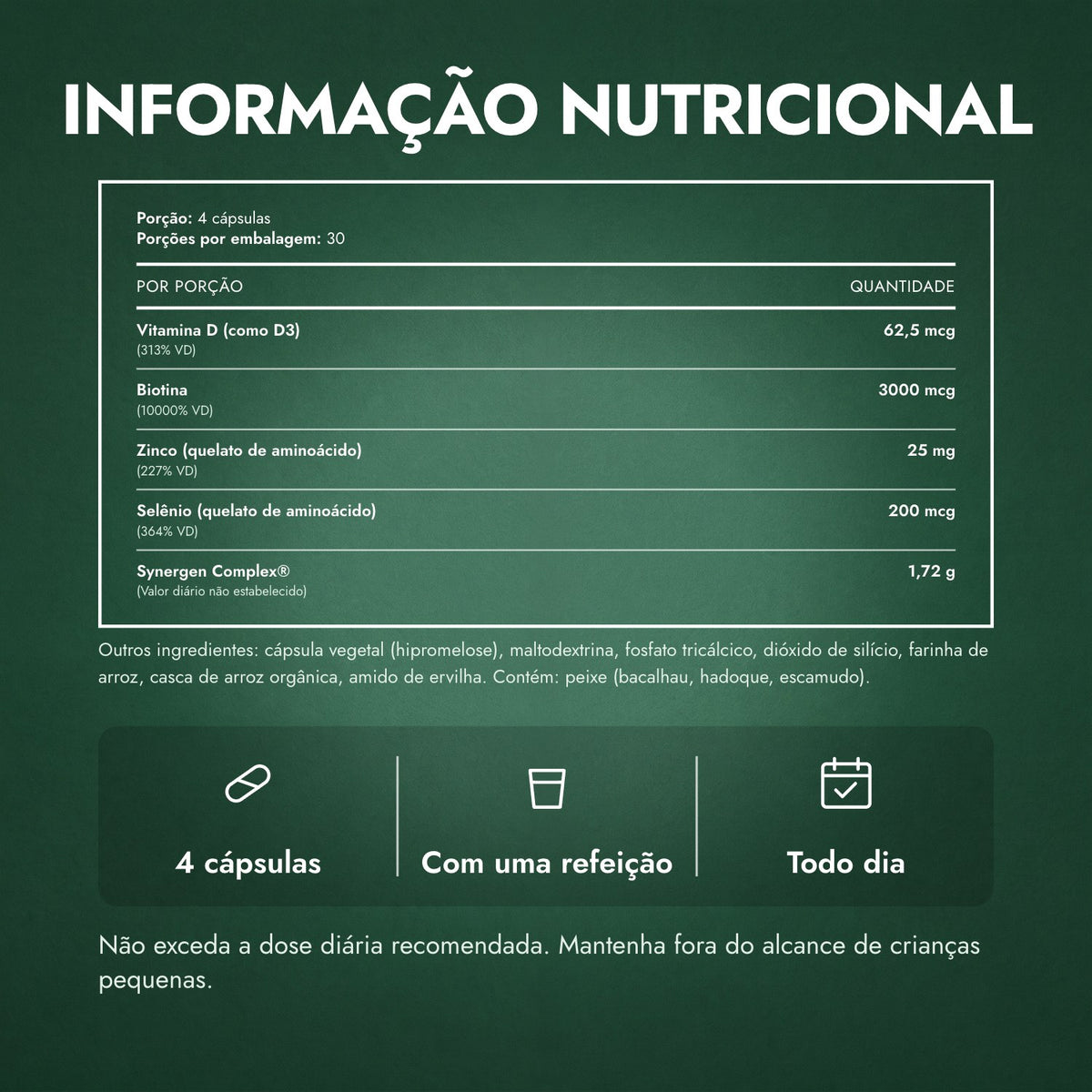Informação nutricional: Nutrafol Men