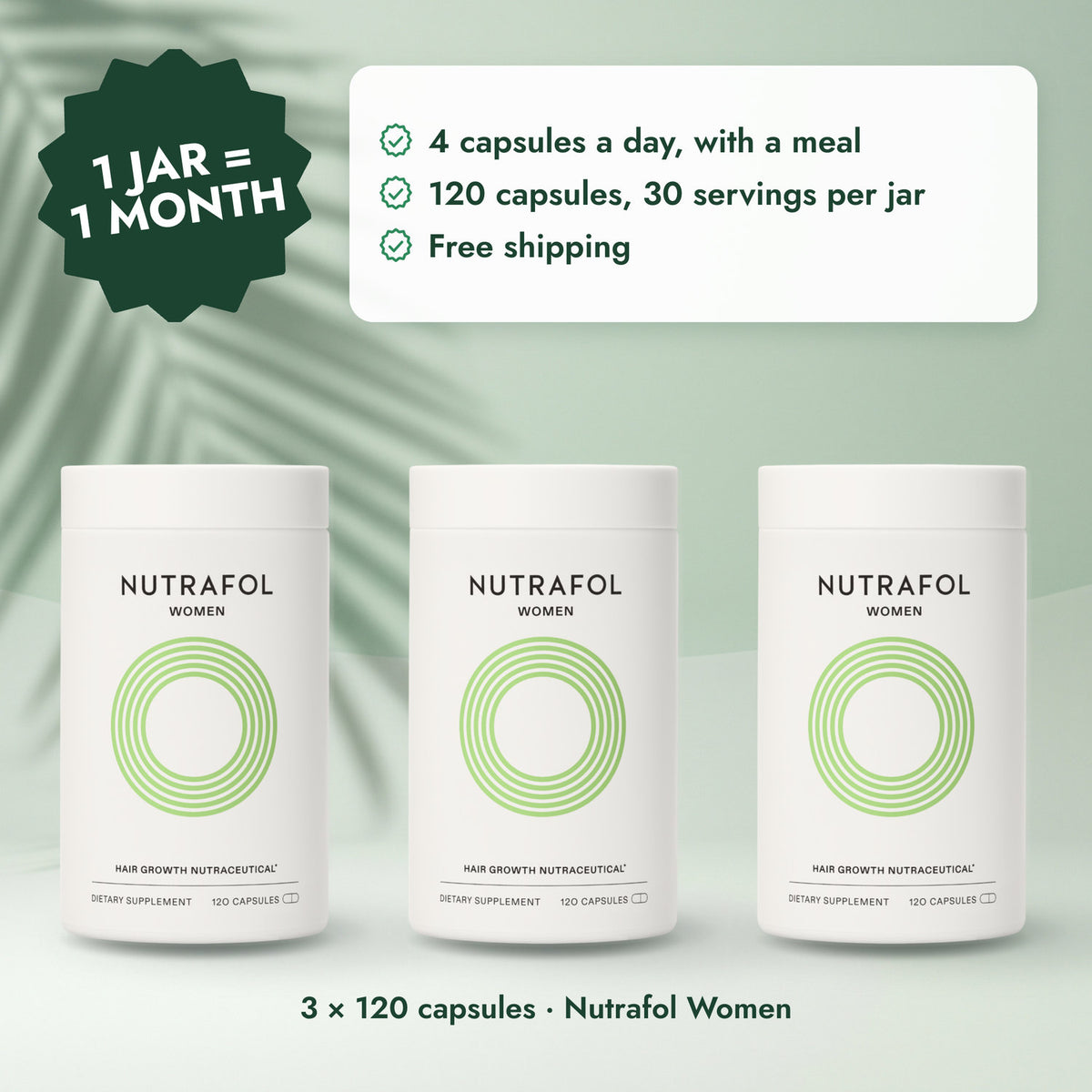 Nutrafol Women: Nutrafol for Women 18-44 years (360 Capsules) - 3 Month Supply