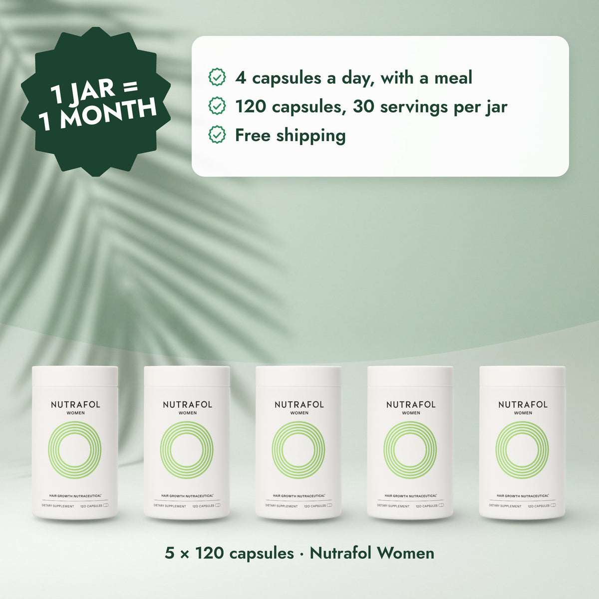 Nutrafol Women: Nutrafol for Women 18-44 years (600 Capsules) - 5 Month Supply