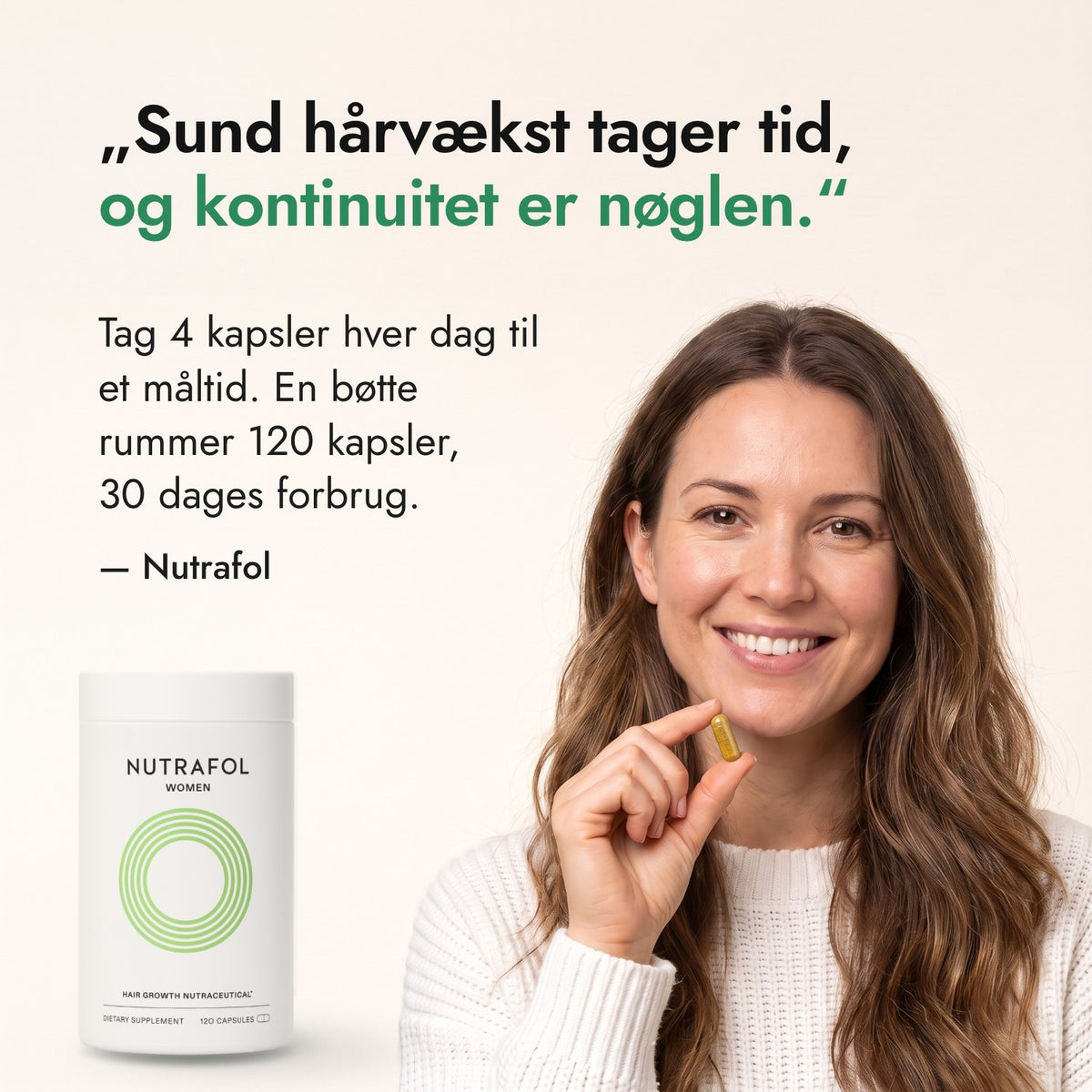 Sund hårvækst tager tid, og kontinuitet er nøglen. — Nutrafol
