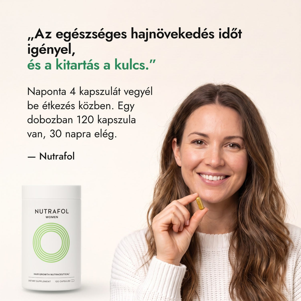 Az egészséges hajnövekedés időt igényel, és a kitartás a kulcs. — Nutrafol