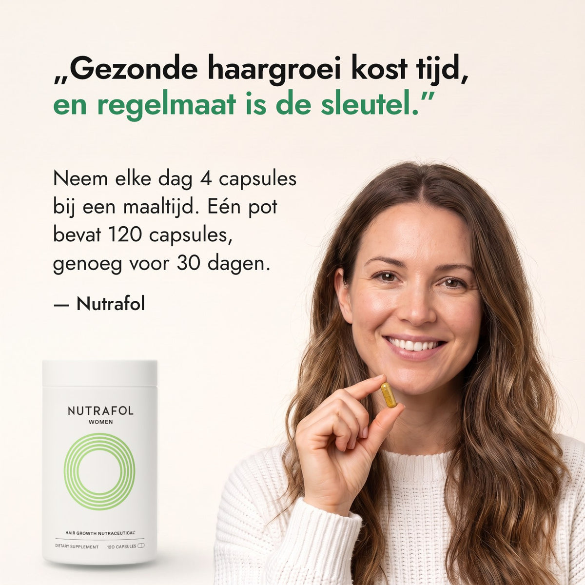Gezonde haargroei kost tijd, en regelmaat is de sleutel. — Nutrafol