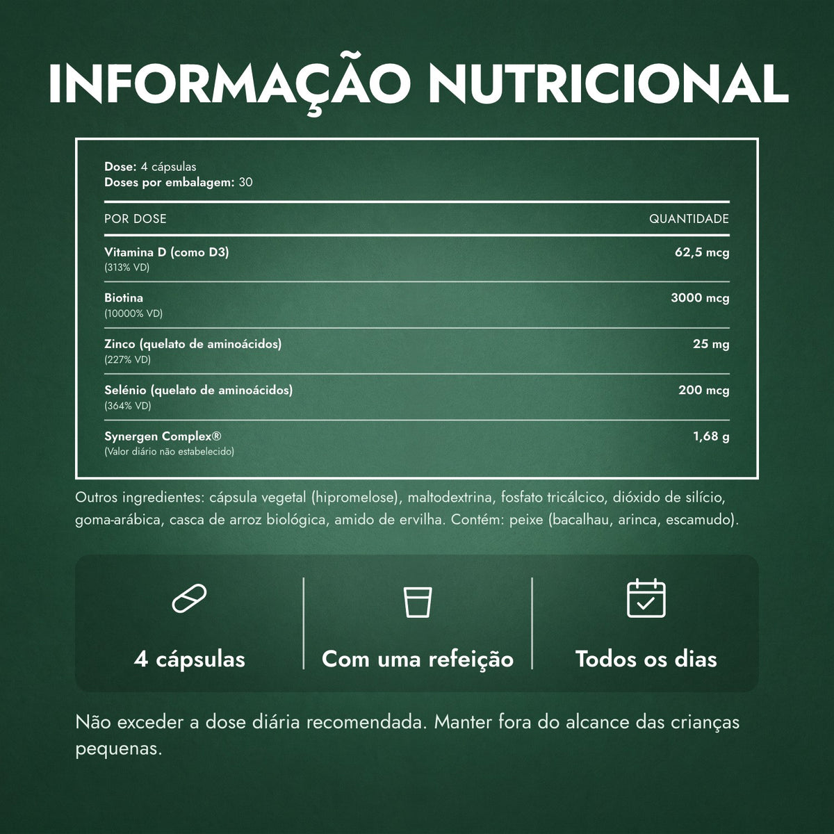 Informação nutricional: Nutrafol Women