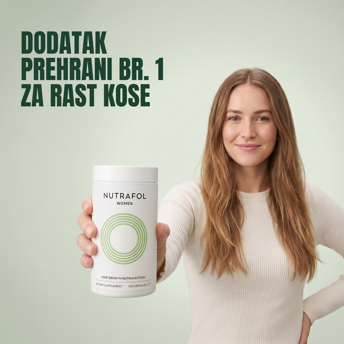 Nutrafol za žene 18-44, kutija sa 120 kapsula, prednja strana pakiranja