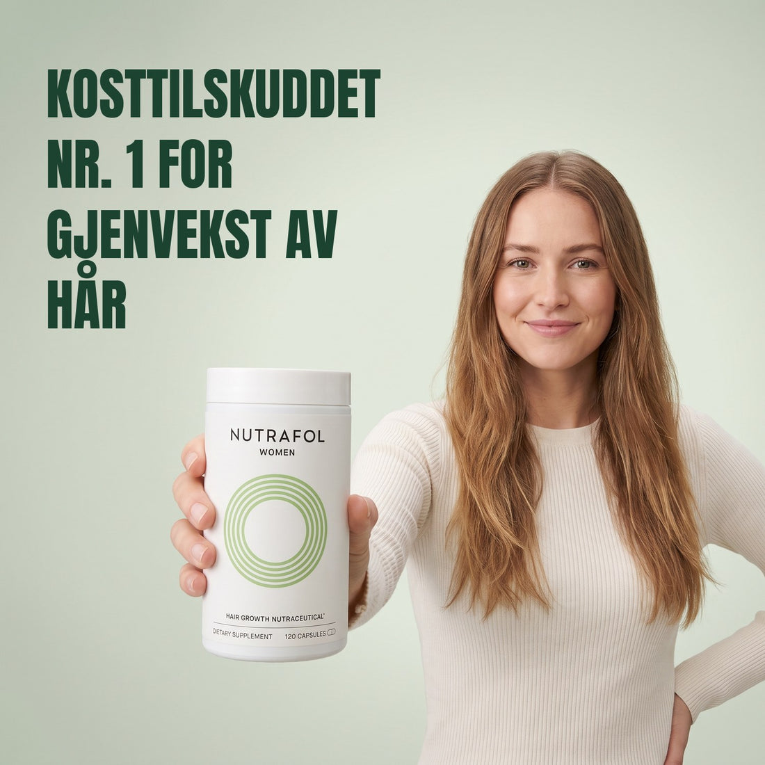 Nutrafol for kvinner 18-44, eske med 120 kapsler, forsiden av pakningen