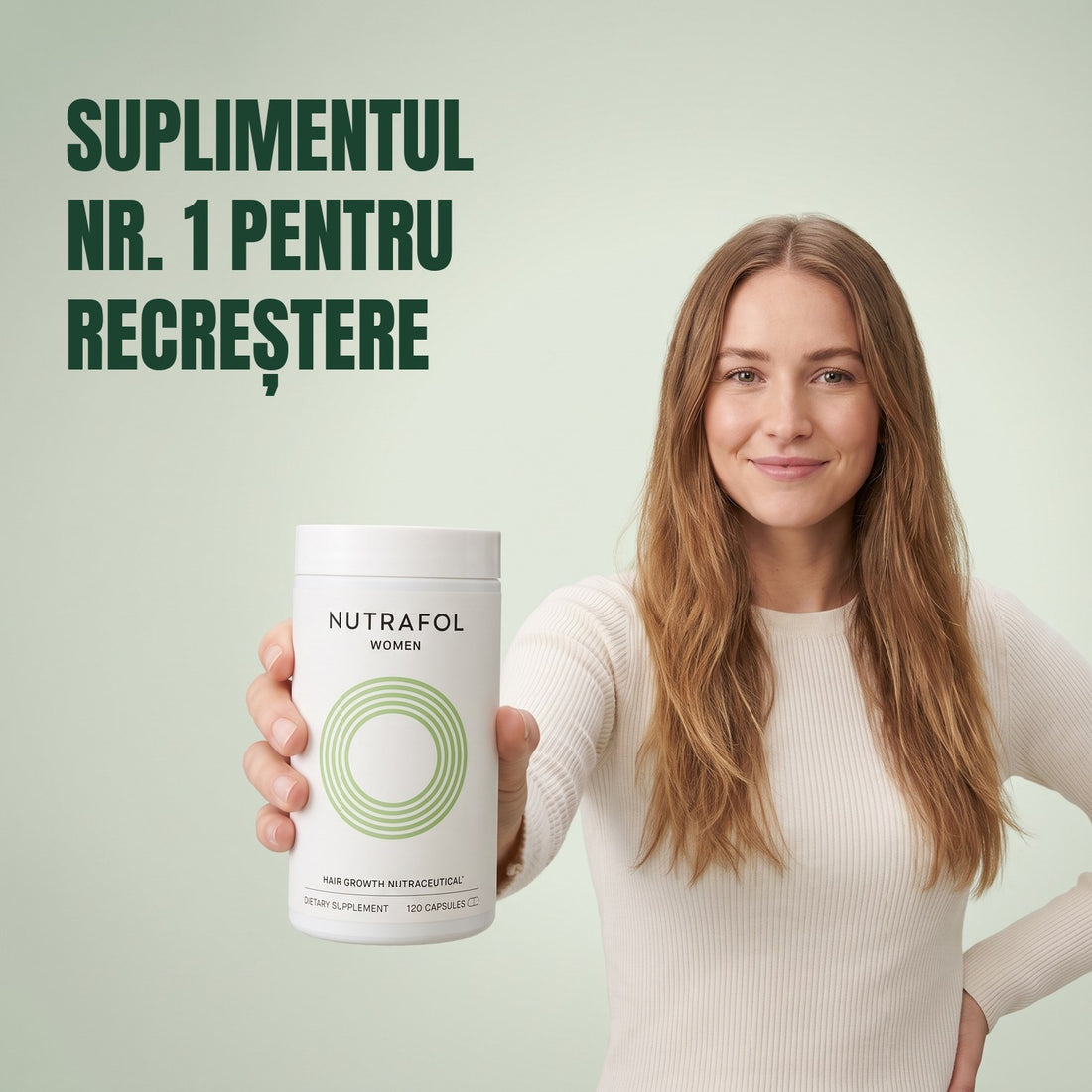 Nutrafol pentru femei 18-44, cutie 120 capsule, față ambalaj