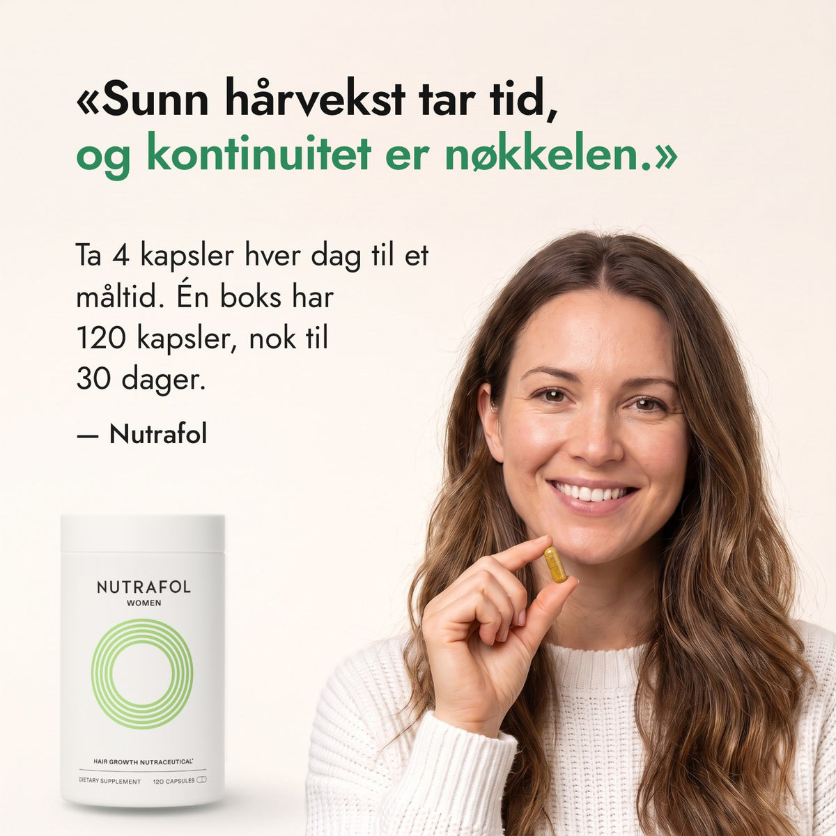 Sunn hårvekst tar tid, og kontinuitet er nøkkelen. — Nutrafol
