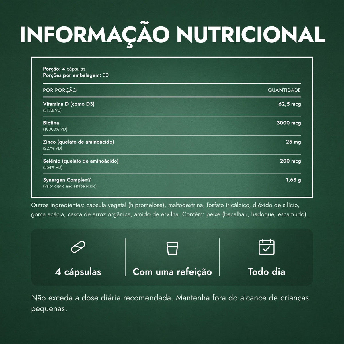 Informação nutricional: Nutrafol Women