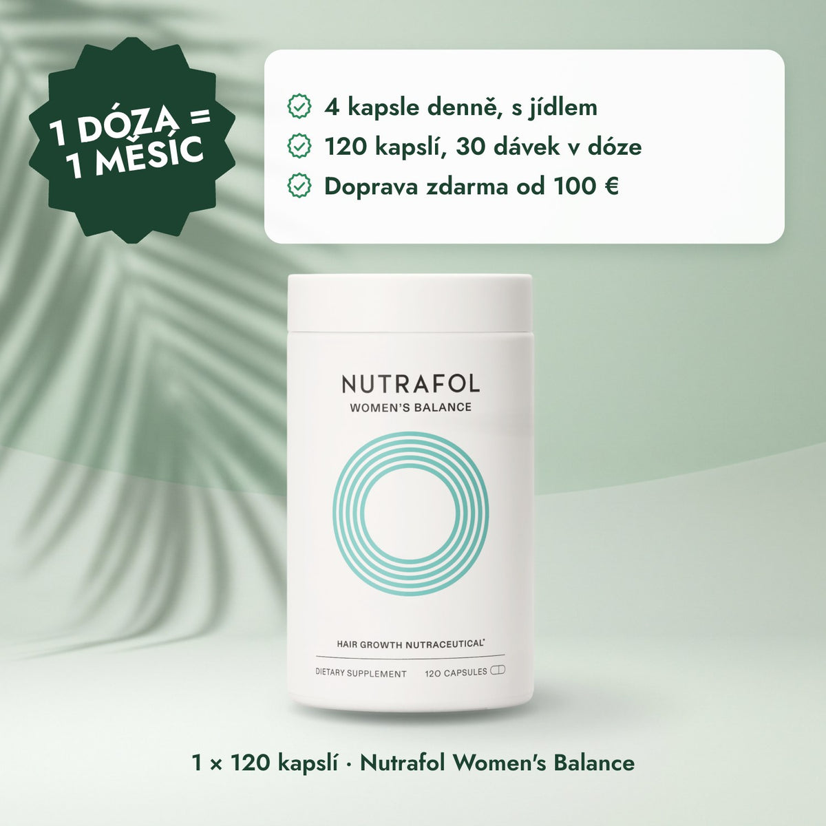 1 × 120 kapslí · Nutrafol Women's Balance: 1 dóza = 1 měsíc