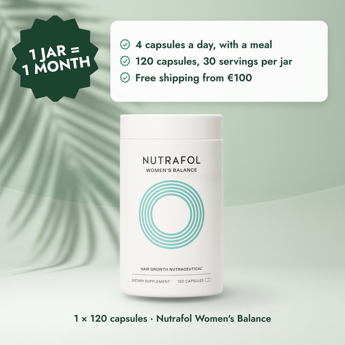 Nutrafol Women's Balance: Nutrafol for Women 45+ (120 Capsules)