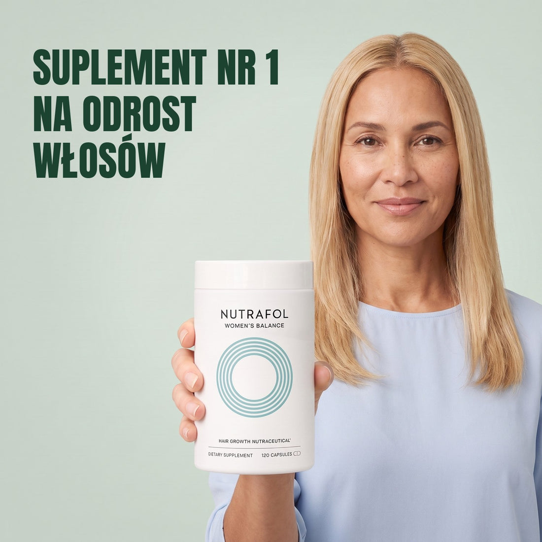 Nutrafol dla kobiet 45+ — 2 słoiki po 120 kapsułek, zapas na 2 miesiące