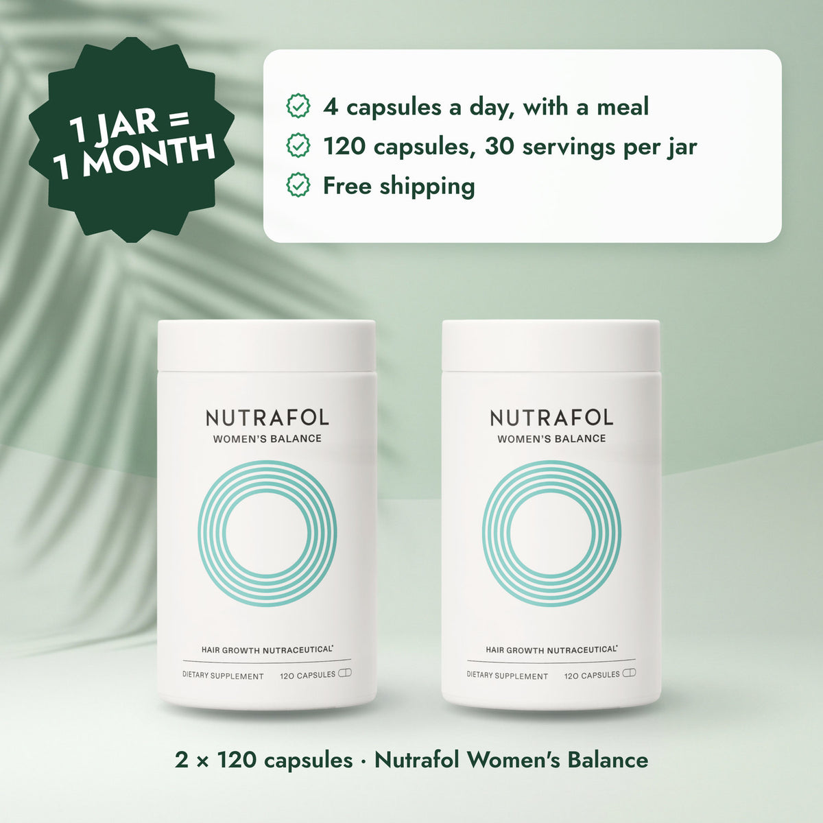 Nutrafol Women's Balance: Nutrafol for Women 45+ (240 Capsules) - 2 Month Supply