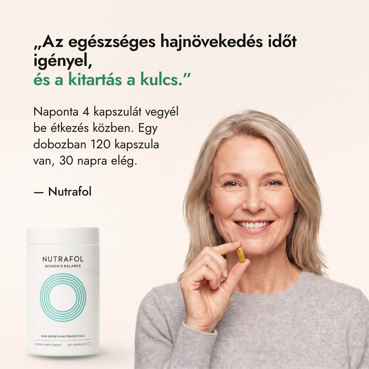 Az egészséges hajnövekedés időt igényel, és a kitartás a kulcs. — Nutrafol