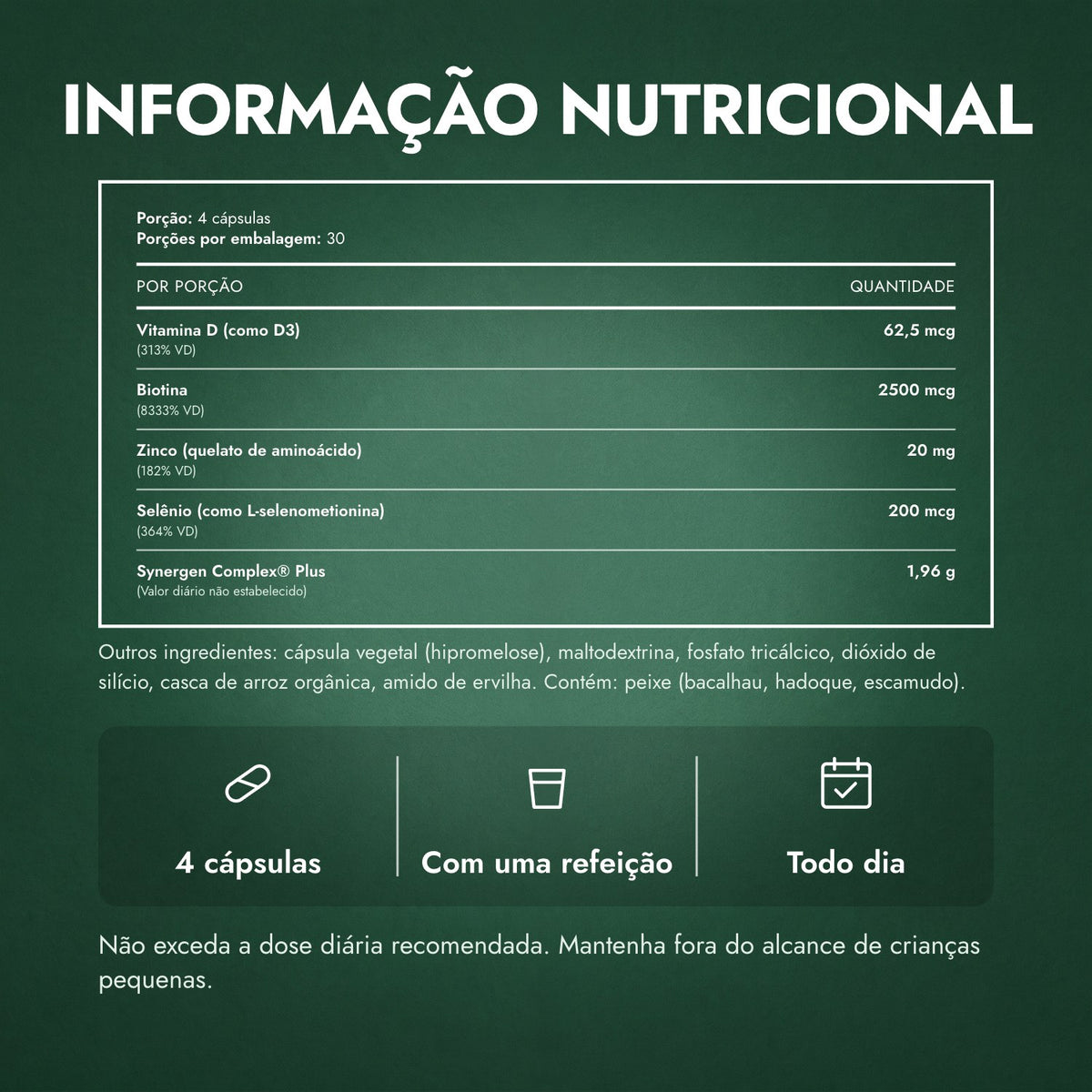 Informação nutricional: Nutrafol Women's Balance