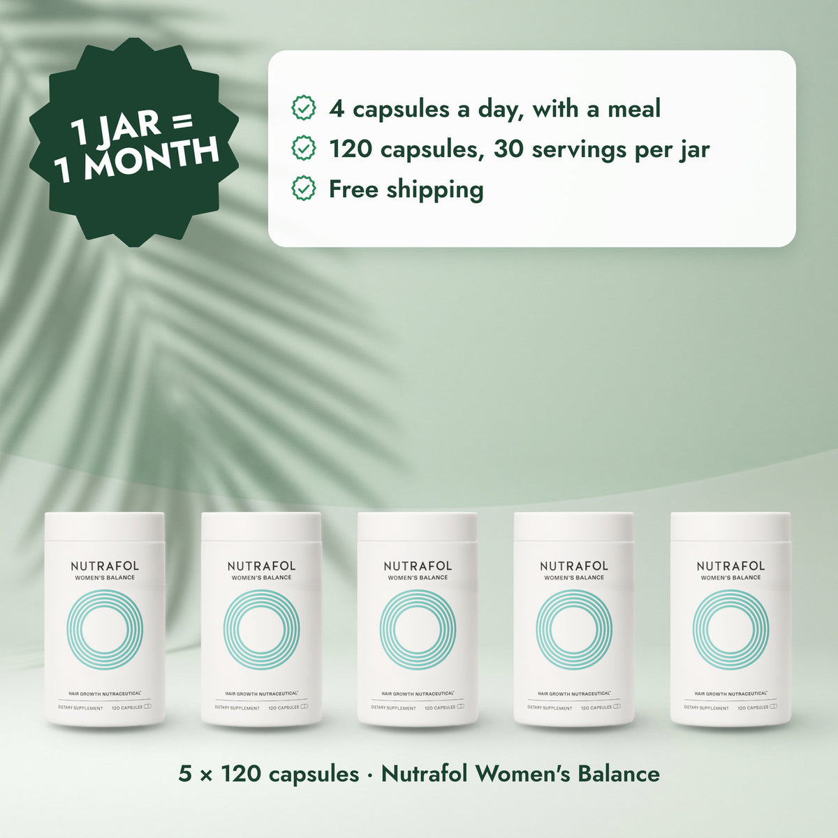Nutrafol Women's Balance: Nutrafol for Women 45+ (600 Capsules) - 5 Month Supply