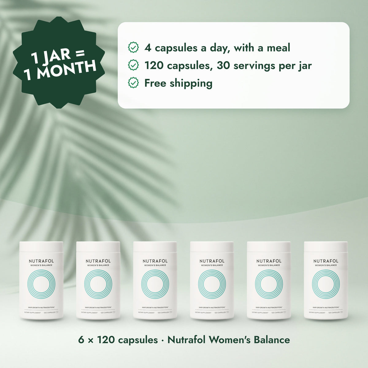 Nutrafol Women's Balance: Nutrafol for Women 45+ (720 Capsules) - 6 Month Supply