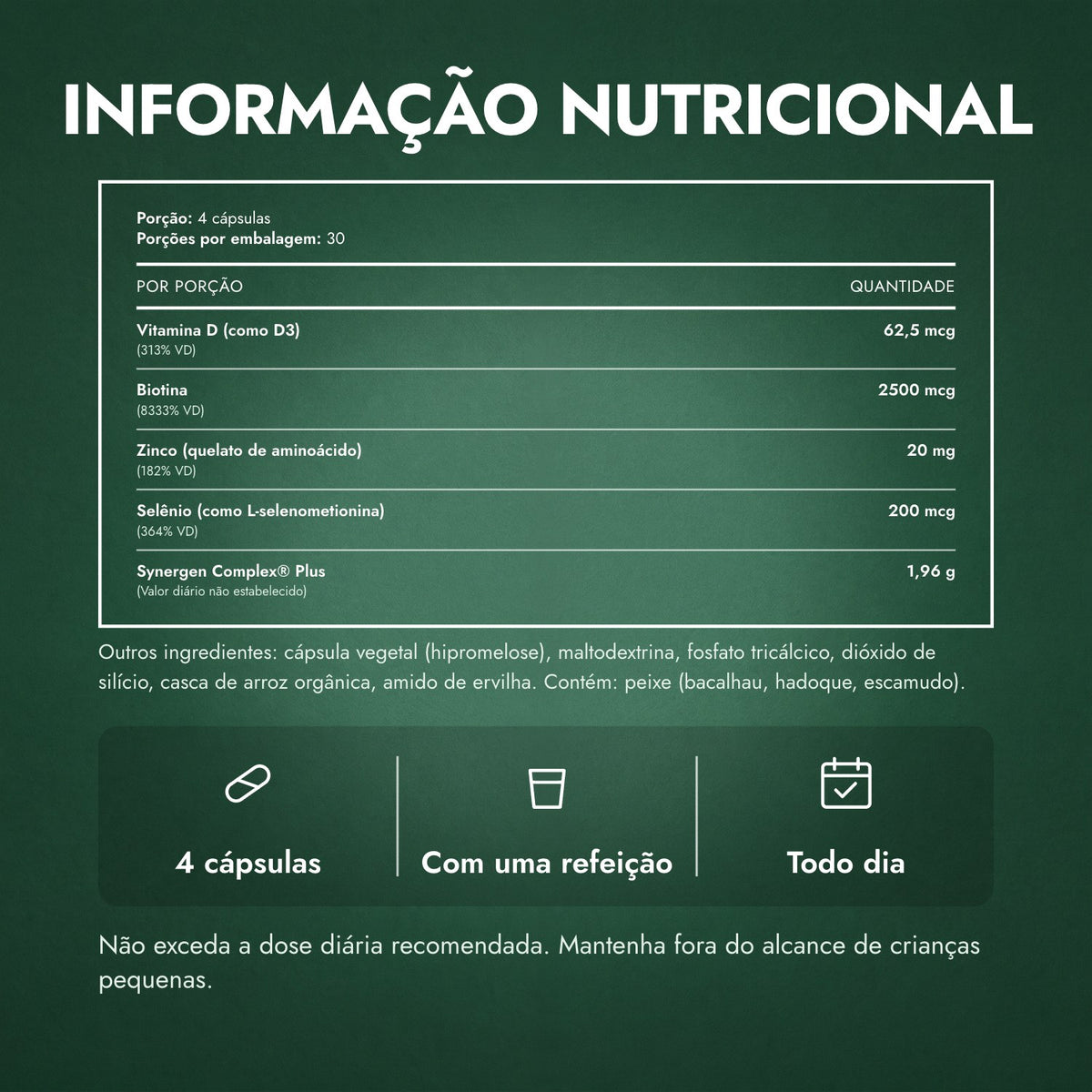 Informação nutricional: Nutrafol Women's Balance