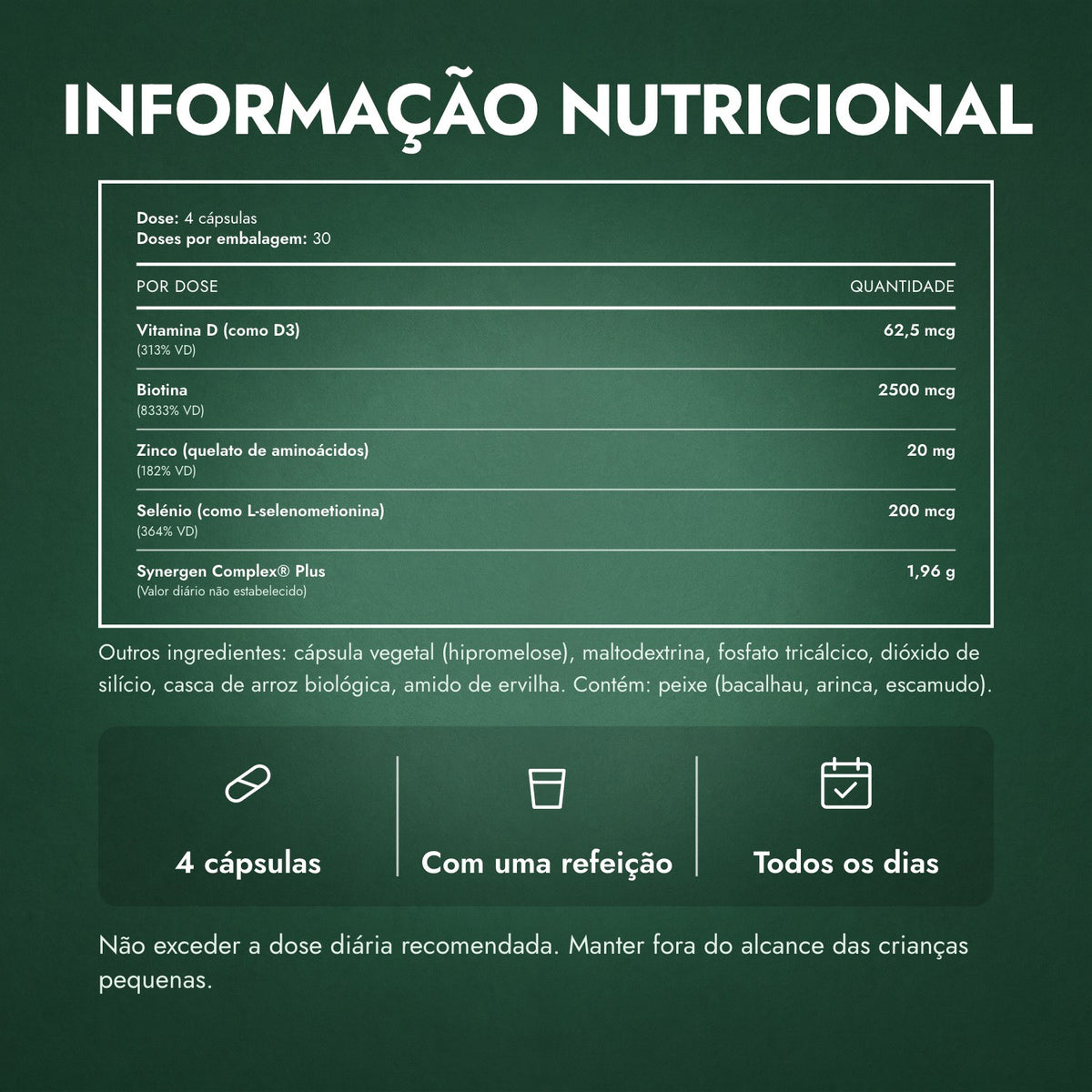 Informação nutricional: Nutrafol Women's Balance