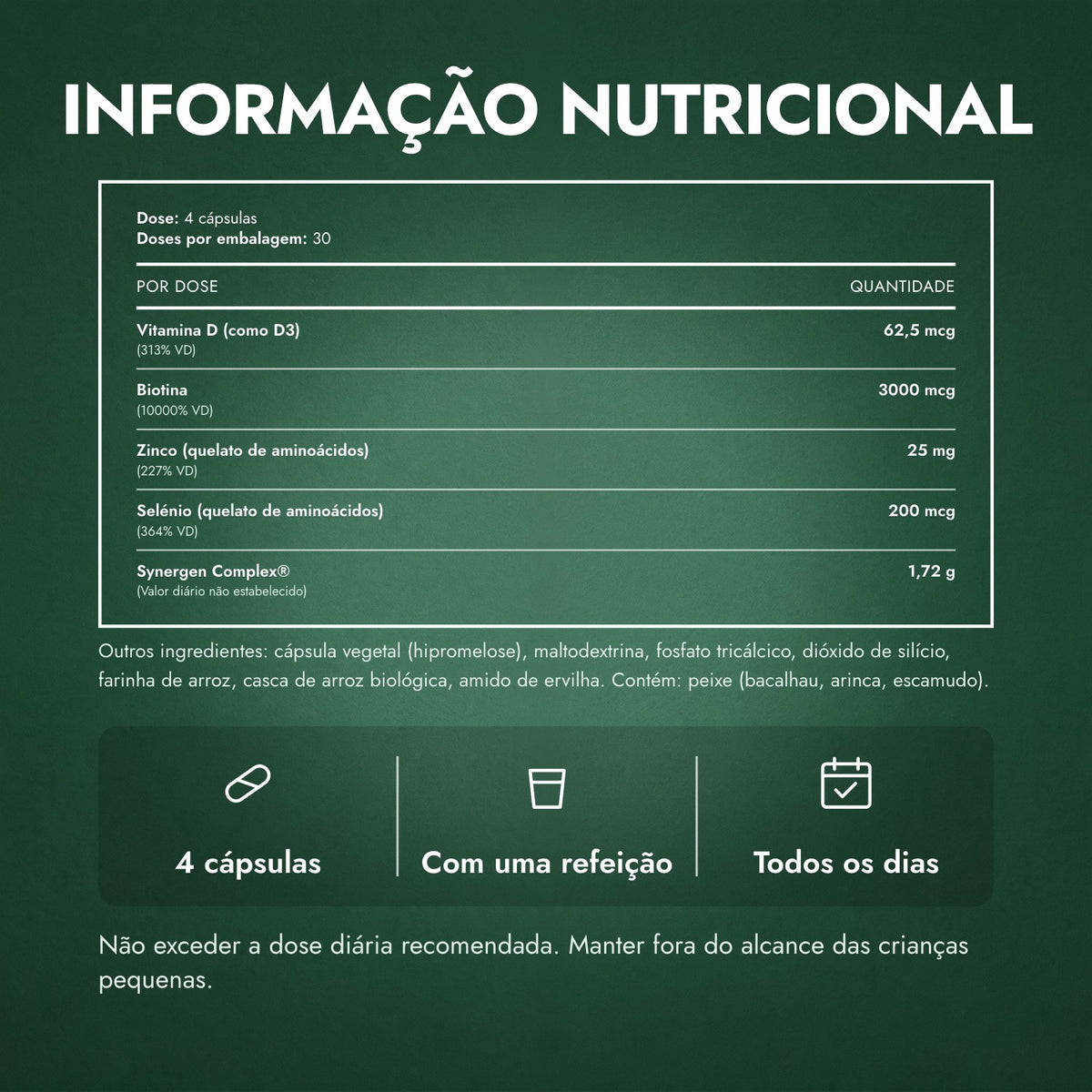 Informação nutricional: Nutrafol Men