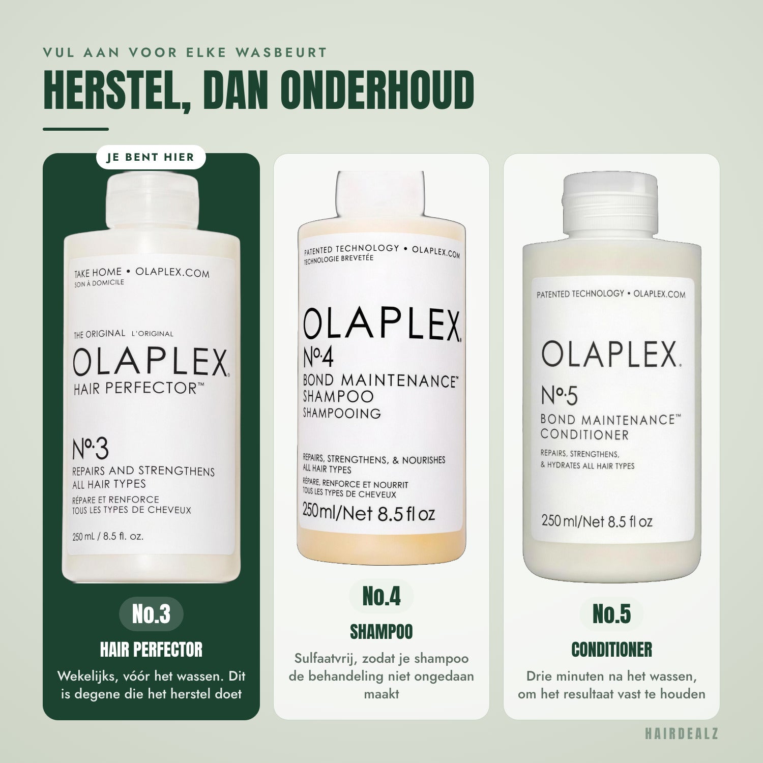 Welke Olaplex je met Olaplex No.3 combineert