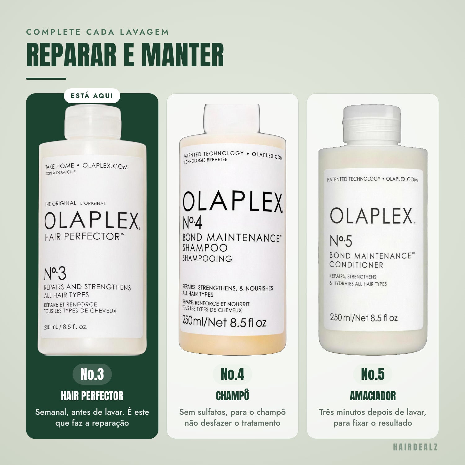 Com que Olaplex combinar o Olaplex No.3