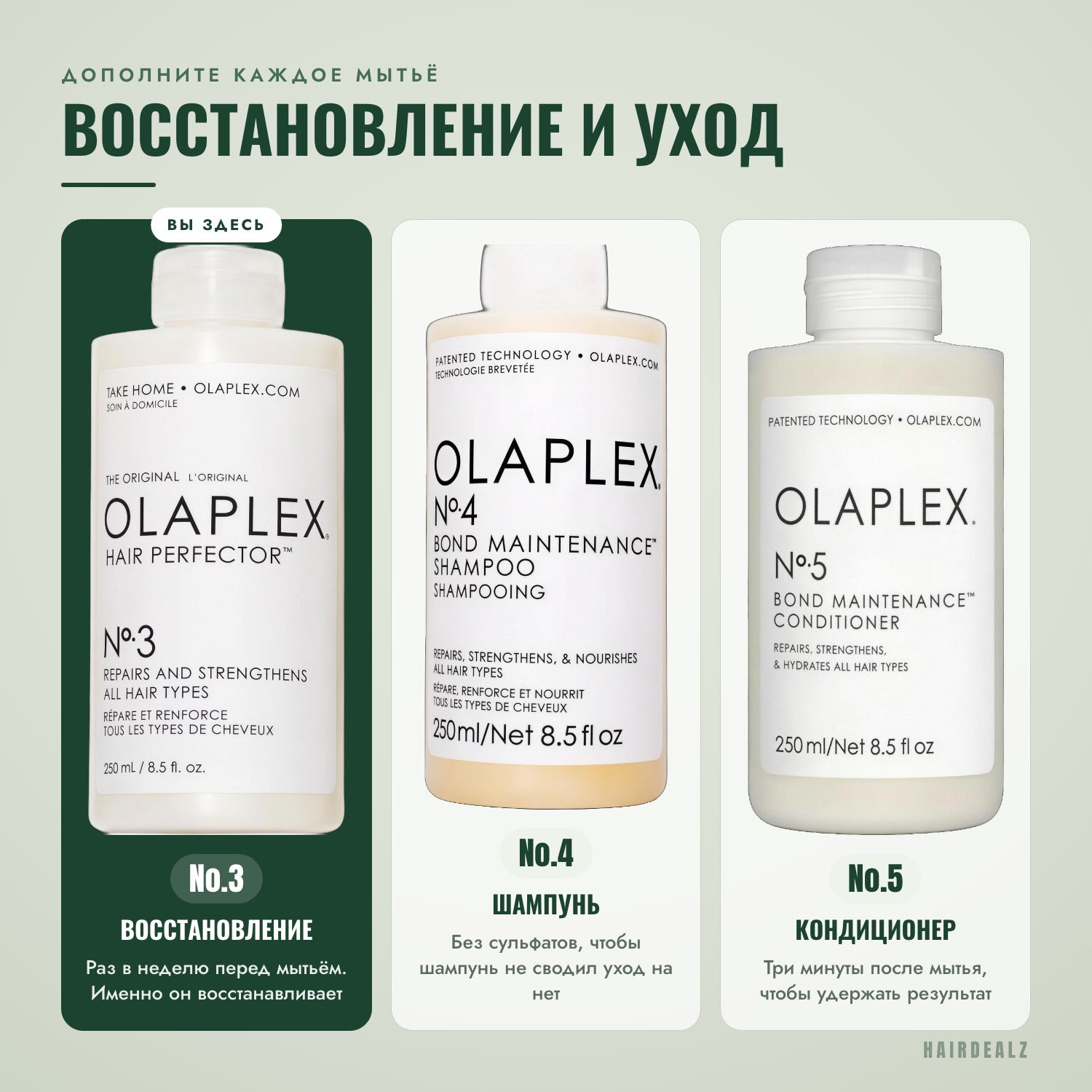 С каким средством Olaplex сочетать Olaplex No.3