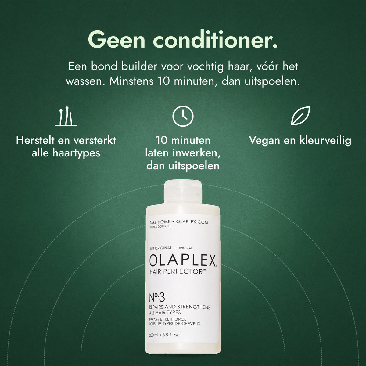 Olaplex No.3 Hair Perfector: Geen conditioner. Herstelt en versterkt alle haartypes, 10 minuten laten inwerken, dan uitspoelen, Vegan en kleurveilig