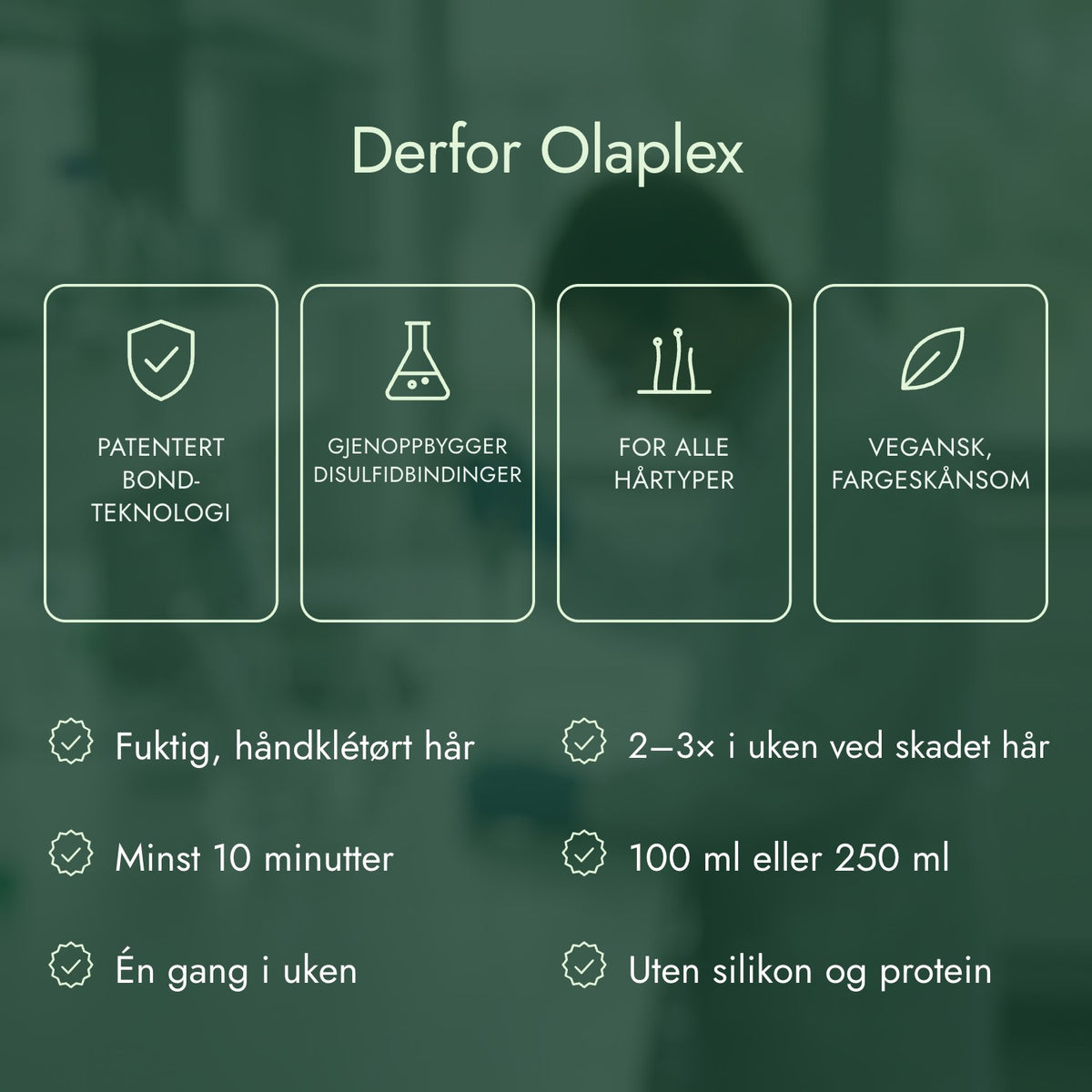 Derfor Olaplex: Patentert bond-teknologi, Gjenoppbygger disulfidbindinger, For alle hårtyper, Vegansk, fargeskånsom