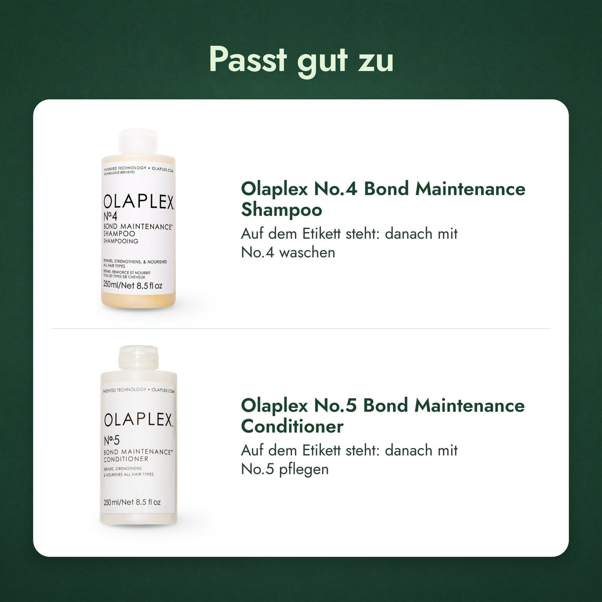 Passt gut zu: Olaplex No.4 Bond Maintenance Shampoo, Olaplex No.5 Bond Maintenance Conditioner