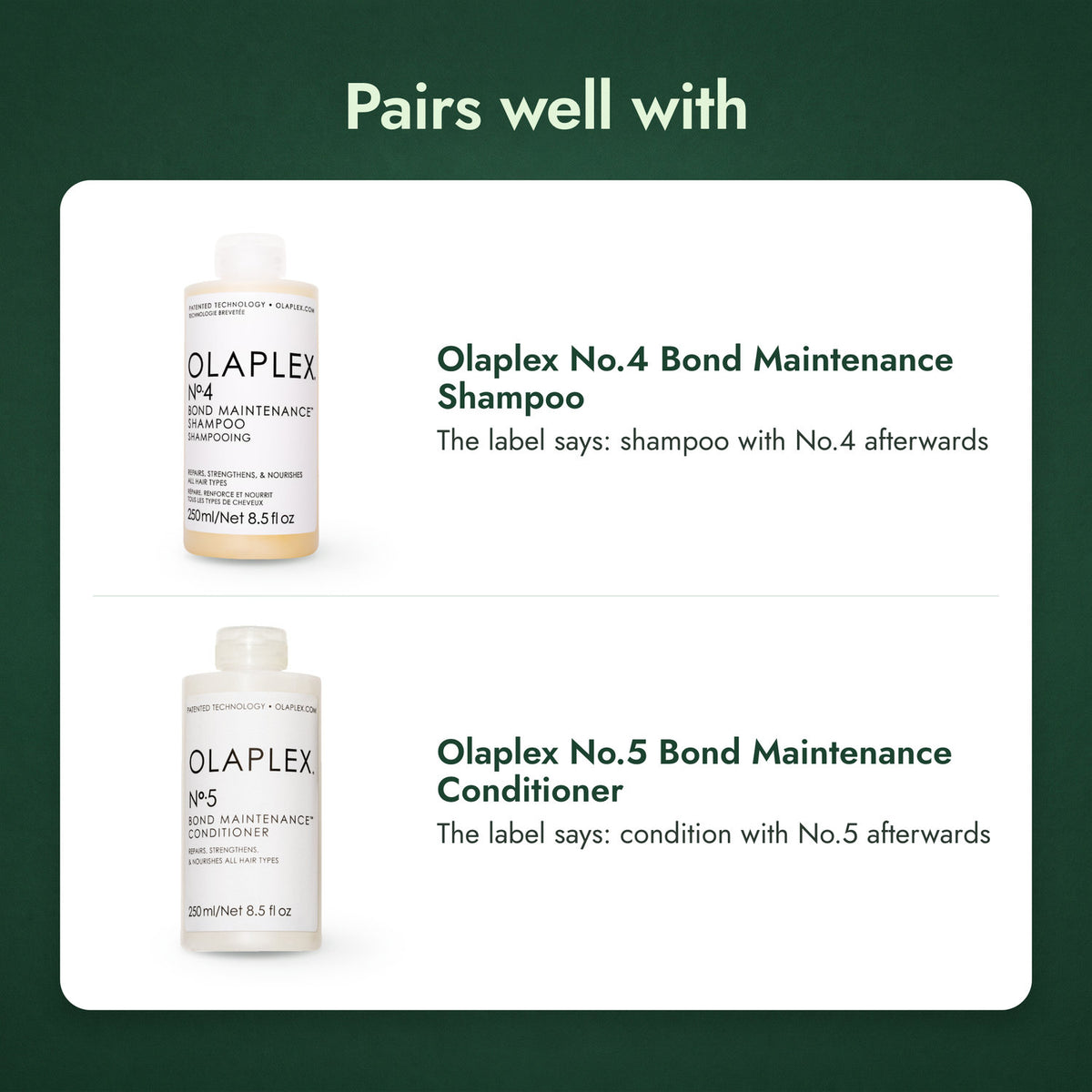 Olaplex No.3 Hair Perfector: free gifts and what goes with it