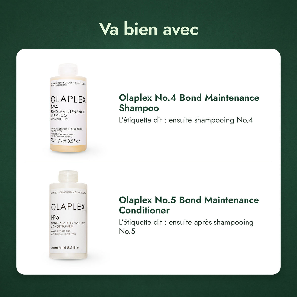 Va bien avec: Olaplex No.4 Bond Maintenance Shampoo, Olaplex No.5 Bond Maintenance Conditioner