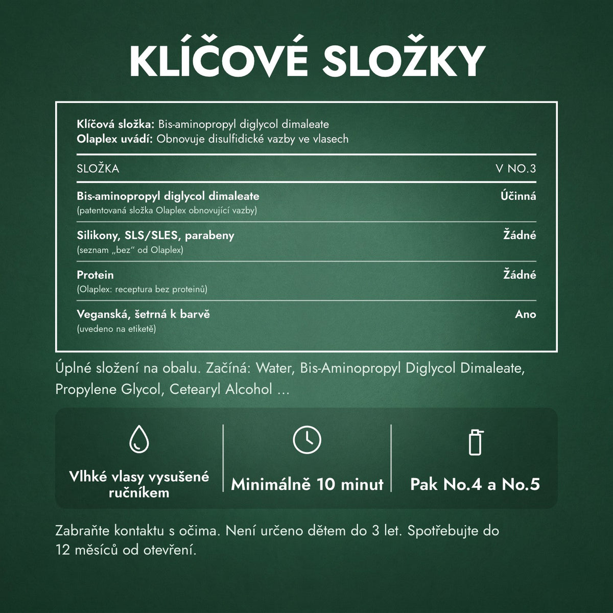 Klíčové složky: Olaplex No.3 Hair Perfector