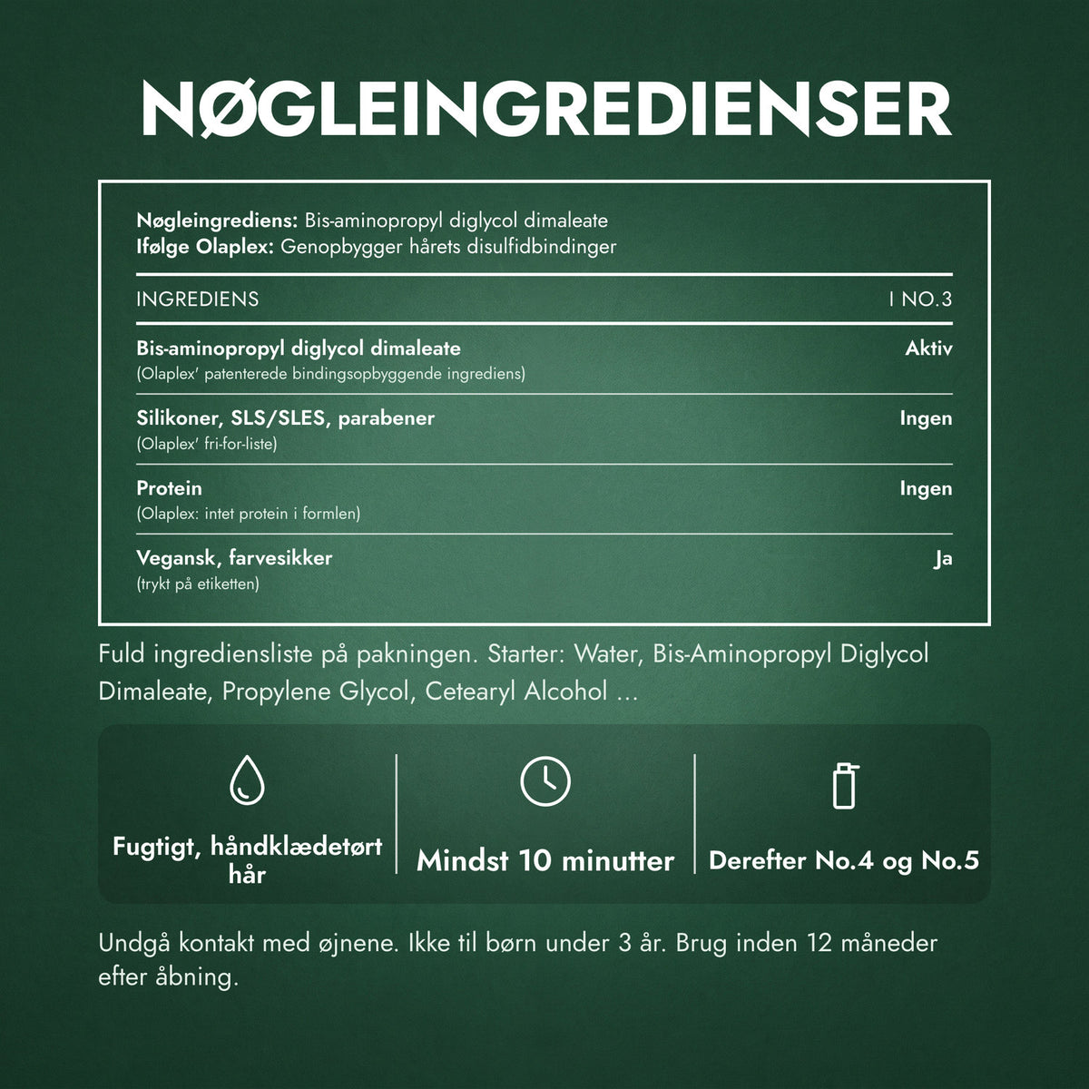 Nøgleingredienser: Olaplex No.3 Hair Perfector