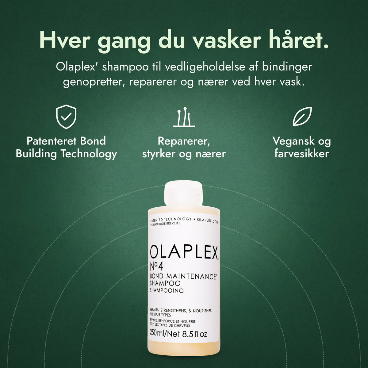 Olaplex No.4 Bond Maintenance Shampoo: Hver gang du vasker håret. Patenteret Bond Building Technology, Reparerer, styrker og nærer, Vegansk og farvesikker