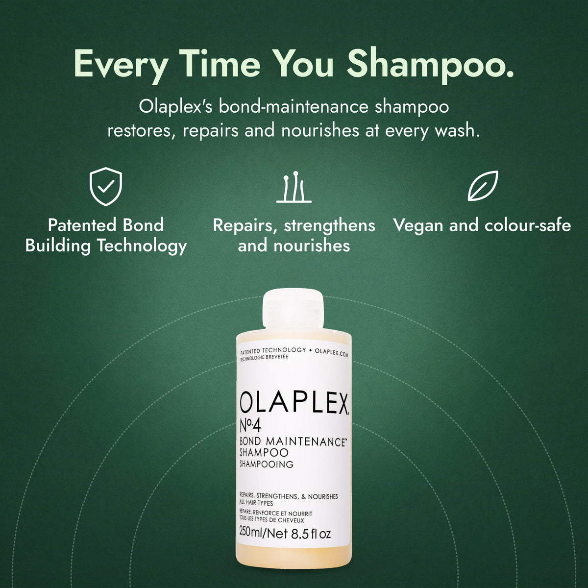 Olaplex No.4 Bond Maintenance Shampoo: Every Time You Shampoo. Patented Bond Building Technology, Repairs, strengthens and nourishes, Vegan and colour-safe